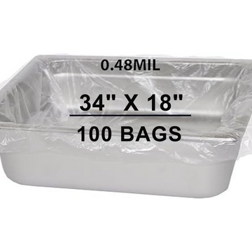 34X18 inches Poly Pan Liners 0.48 Mil Full Pan Deep PTL